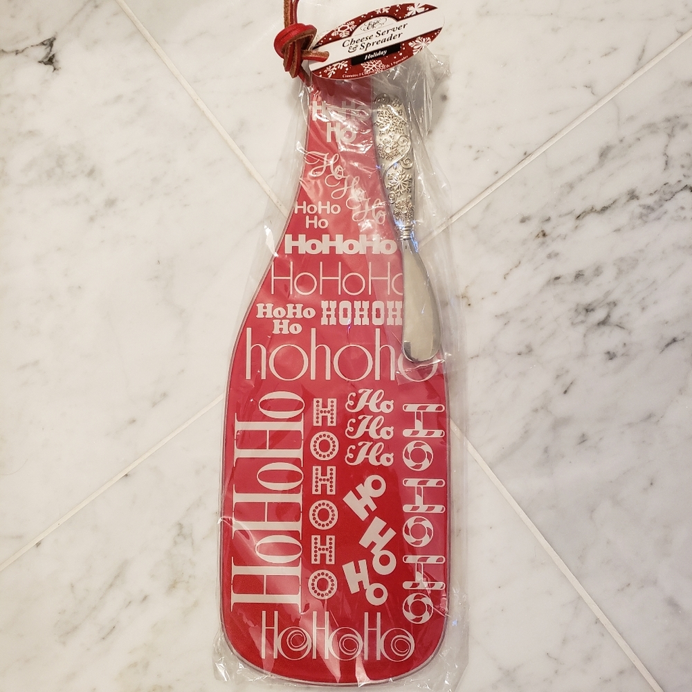 Christmas Cheese Board and Spreader NWT